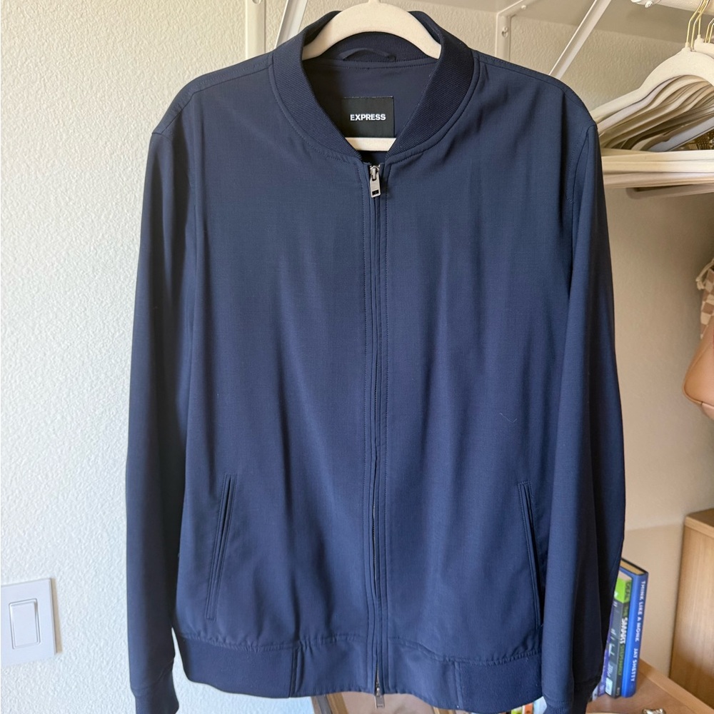 Express Men's Deep Blue Bomber Jacket
